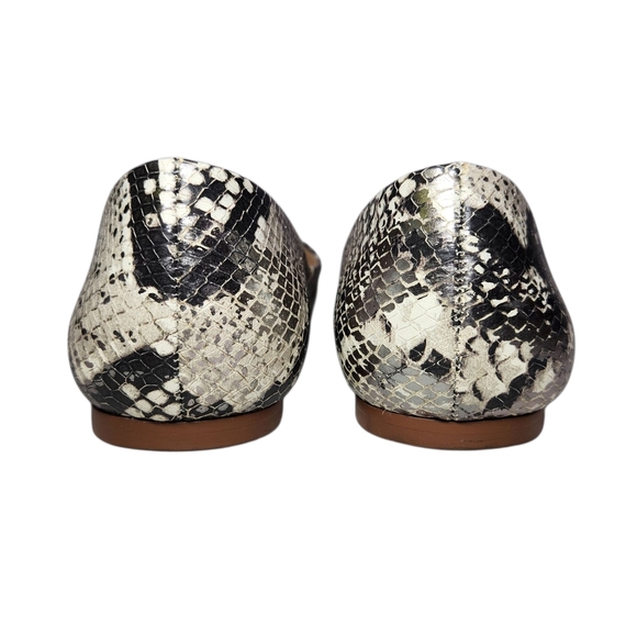 Botkier Annika Grey/Silver Snake Embossed Pointed Ballet Flats Size 7 - Picture 4 of 12